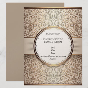 Cartes d'invitation de mariage au Champagne chic