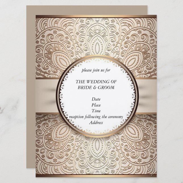 Cartes d'invitation de mariage au Champagne élégan (Devant / Derrière)