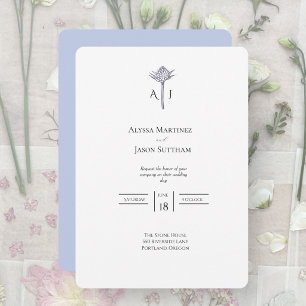 Cartes d'invitation de mariage au chardon écossais