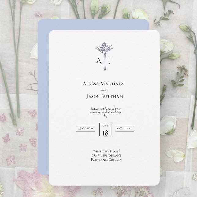 Cartes d'invitation de mariage au chardon écossais (Créateur téléchargé)
