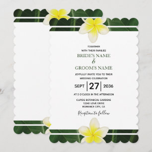 Cartes d'invitation de mariage au frangipanier jau