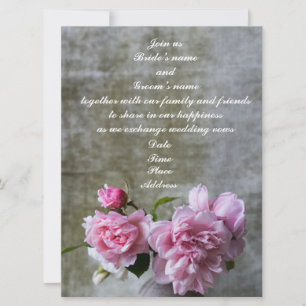 Cartes d'invitation de mariage au motif de pivoine