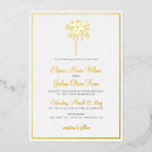 Cartes d'invitation de mariage au palmier tropical