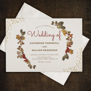 Cartes d'invitation de mariage automnal moderne
