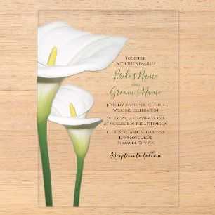 Cartes d'invitation de mariage aux élégants lys ca