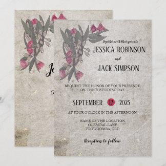 Cartes d'invitation de mariage aux fleurs sauvages