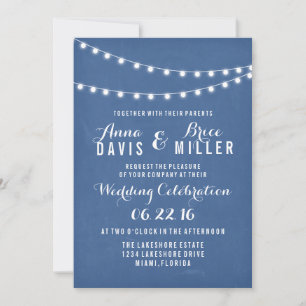 Cartes d'invitation de mariage aux guirlandes lumi