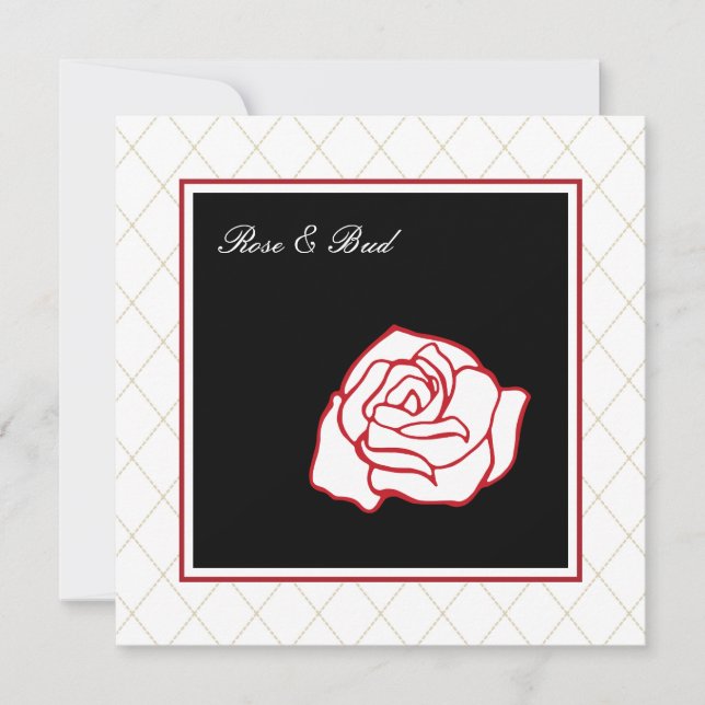 Cartes d'invitation de mariage aux roses (Devant)