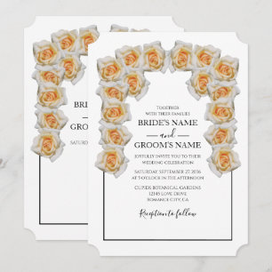 Cartes d'invitation de mariage aux roses orange ru