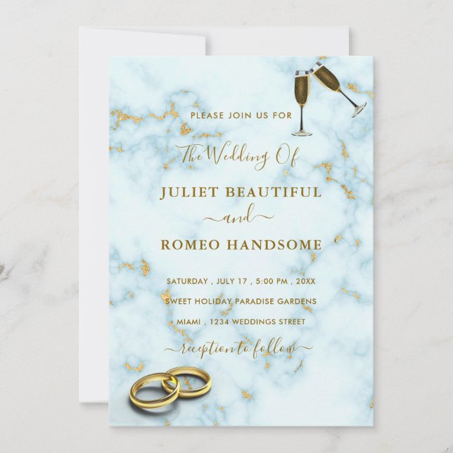 Cartes d'invitation de mariage avec code QR en mar (Devant)