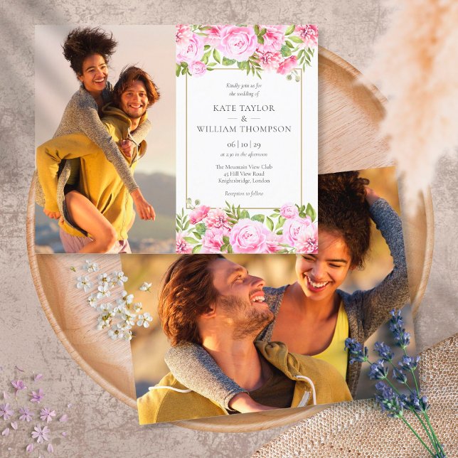Cartes d'invitation de mariage avec des photos de  (Créateur téléchargé)