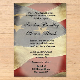 Cartes d'invitation de mariage avec drapeau améric