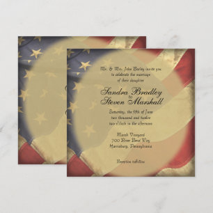 Cartes d'invitation de mariage avec drapeau améric