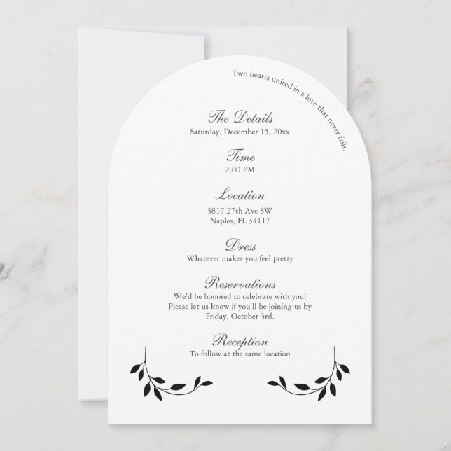Cartes d'invitation de mariage avec photo (Devant)