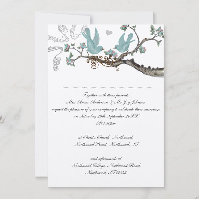 Cartes d'invitation de mariage bleu œuf de Robin v (Devant)