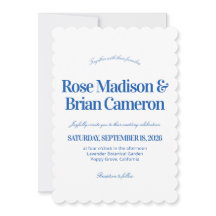 Cartes d'invitation de mariage Blue Wavy Cabana