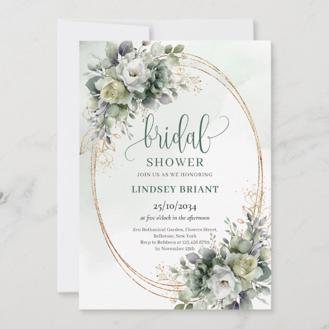 Cartes d'invitation de mariage bohème élégant avec (Devant)