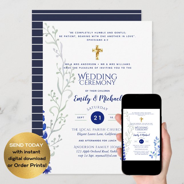 Cartes d'invitation de mariage catholique - Verset (Créateur téléchargé)