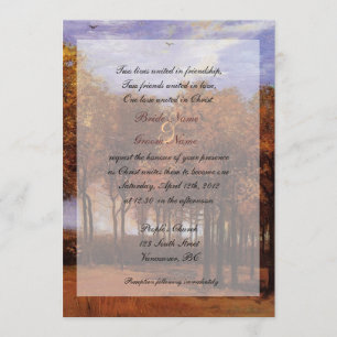 Cartes d'invitation de mariage chrétien d'automne