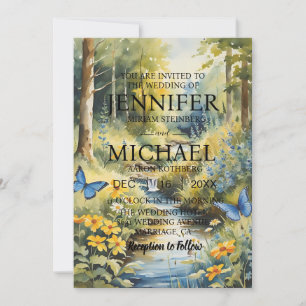 Cartes d'invitation de mariage classique Papillons