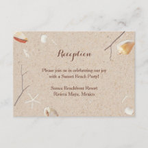 Cartes d'invitation de mariage Coquillages & Etoil