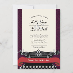 Cartes d'invitation de mariage damassé à la machin