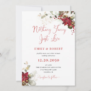 Cartes d'invitation de mariage de Noël à fleurs ro