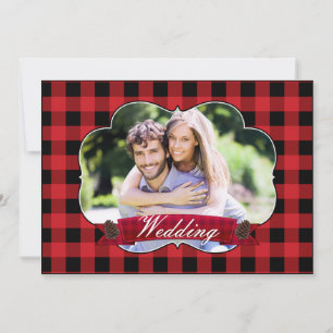 Cartes d'invitation de mariage de Noël rustiques à