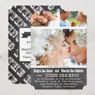 Cartes d'invitation de mariage de typographie de p