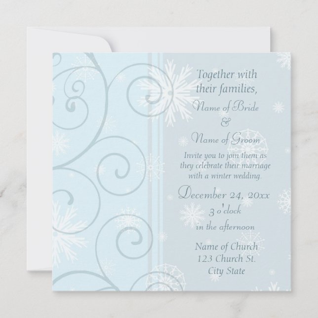 Cartes d'invitation de mariage d'hiver (Devant)