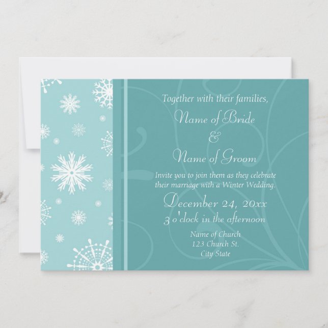 Cartes d'invitation de mariage d'hiver (Devant)