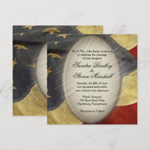 Cartes d'invitation de mariage Drapeau Américain V