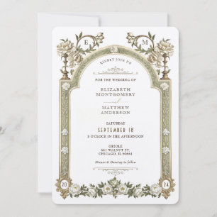 Cartes d'invitation de mariage Élégance Royale Vic