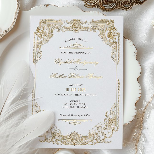 Cartes d'invitation de mariage Élégance Royale Vic (Créateur téléchargé)