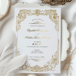Cartes d'invitation de mariage Élégance Royale Vic