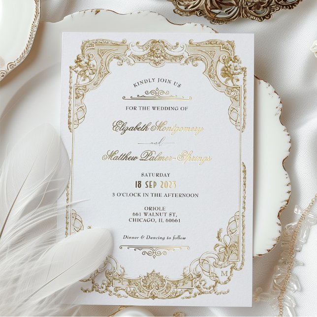 Cartes d'invitation de mariage Élégance Royale Vic (Créateur téléchargé)