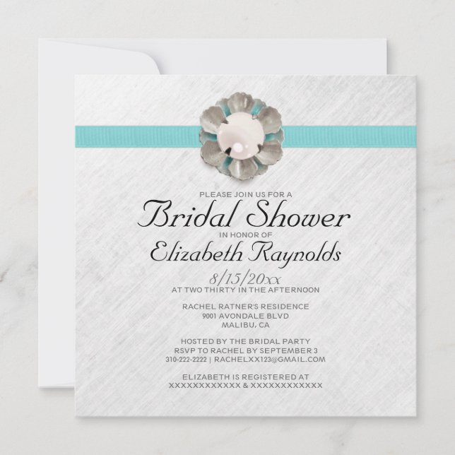 Cartes d'invitation de mariage Elegant Pearl (Devant)