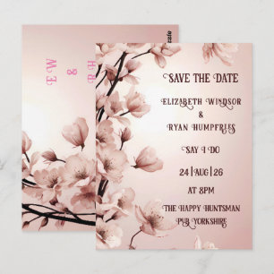 Cartes d'invitation de mariage Élégante Fleur en F