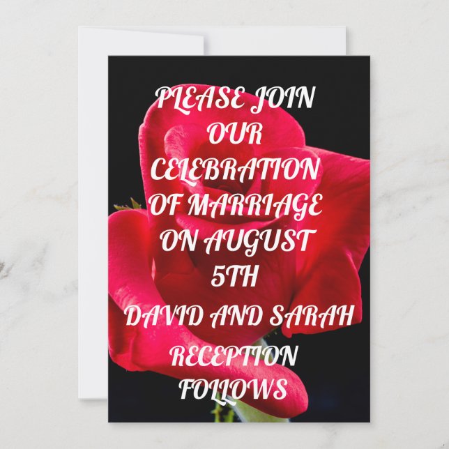 CARTES D'INVITATION DE MARIAGE ÉLÉGANTE ROMANTIQUE (Devant)