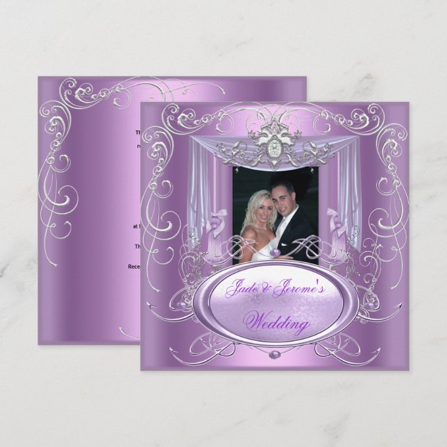 Cartes d'invitation de mariage élégantes (Devant / Derrière)