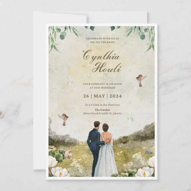 Cartes d'invitation de mariage 💍 – Élégantes  (Devant)