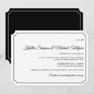 Cartes d'invitation de mariage élégantes avec bord