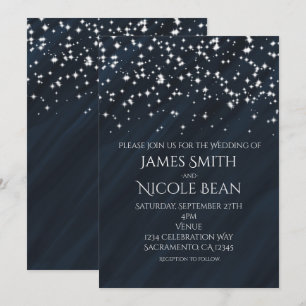 Cartes d'invitation de mariage élégantes avec étoi