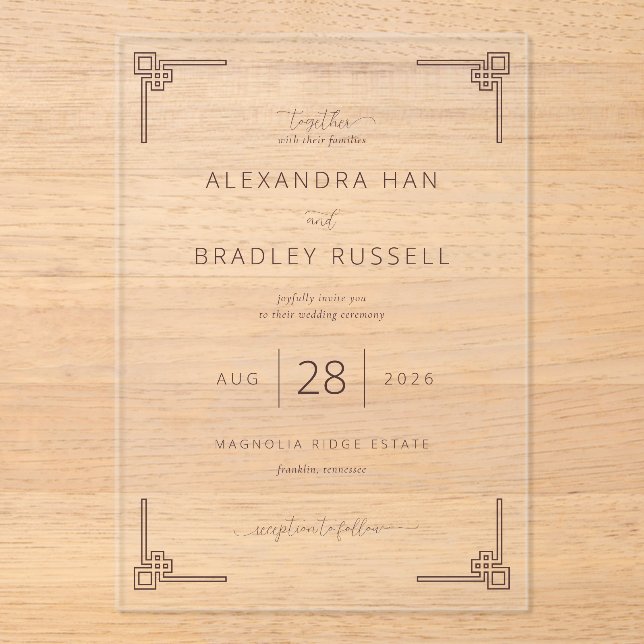 Cartes d'invitation de mariage élégantes grises à  (Recto)