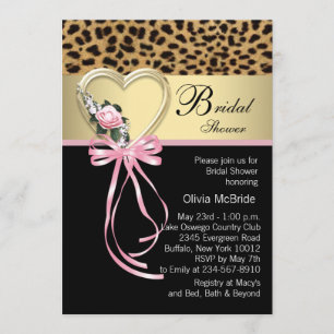 Cartes d'invitation de mariage élégantes léopard