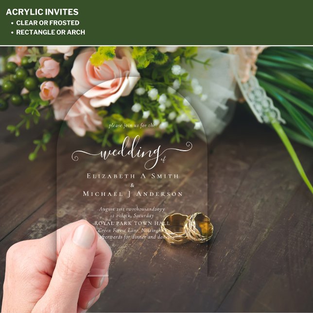 Cartes d'invitation de mariage en acrylique avec i (Créateur téléchargé)