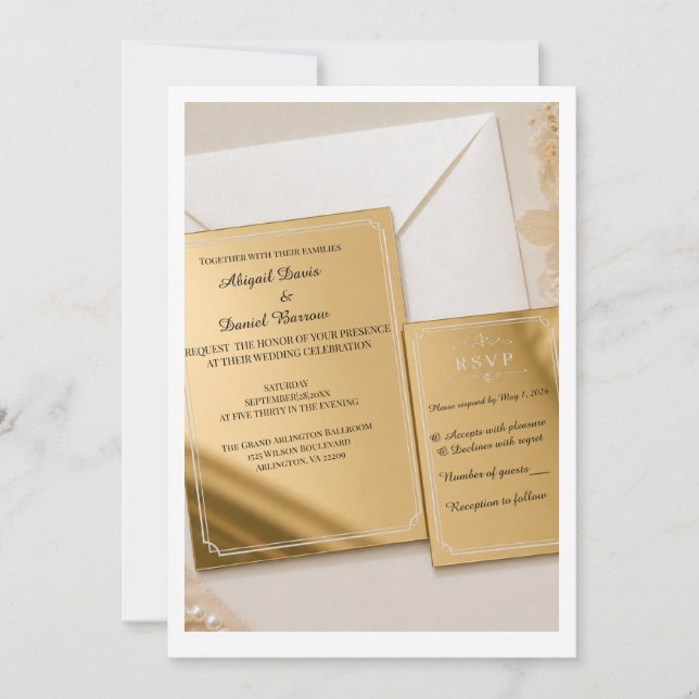 Cartes d'invitation de mariage en acrylique avec m (Devant)