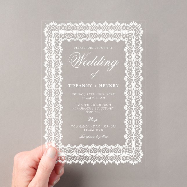Cartes d'invitation de mariage en acrylique avec n (In situ (ordinateur de poche))