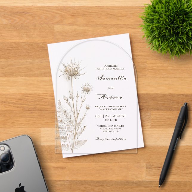 Cartes d'invitation de mariage en acrylique Bohème (Insitu (Carte d'invitation))