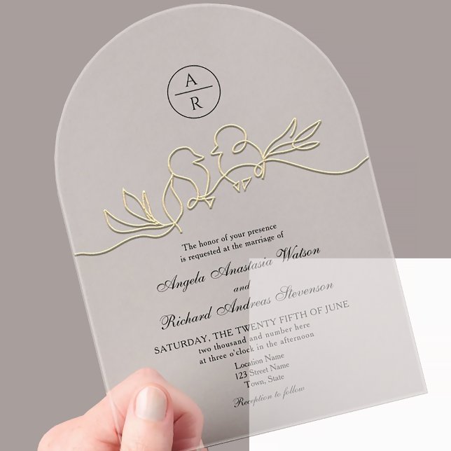 Cartes d'invitation de mariage en acrylique élégan (Créateur téléchargé)